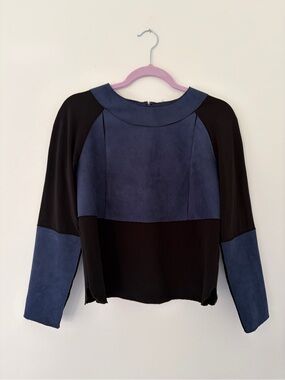 The People Vs. Navy and Black Colorblock Crew Sweatshirt